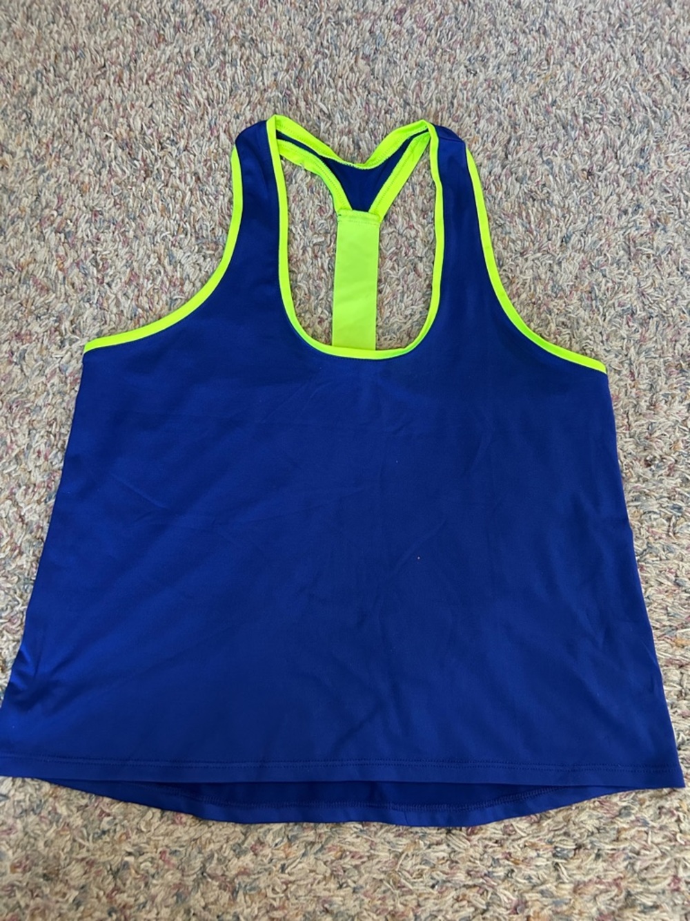 SO Navy Athletic Racerback Tank with Neon Yellow Trim